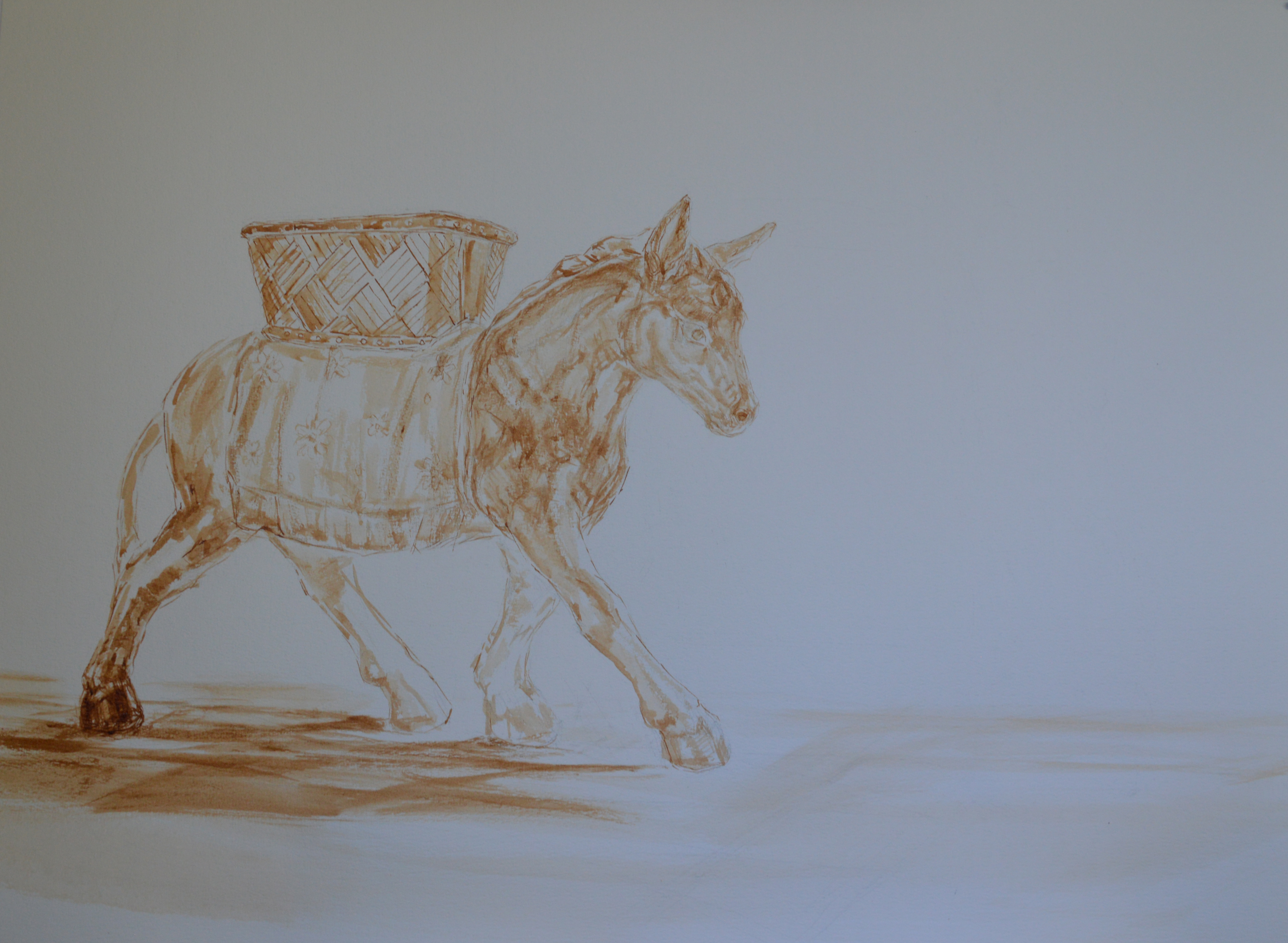 5. Donkey trail, ink wash on paper, Michelle Zuccolo