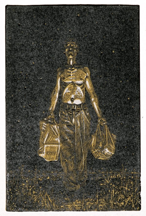 David Frazer - Skinny man with shopping