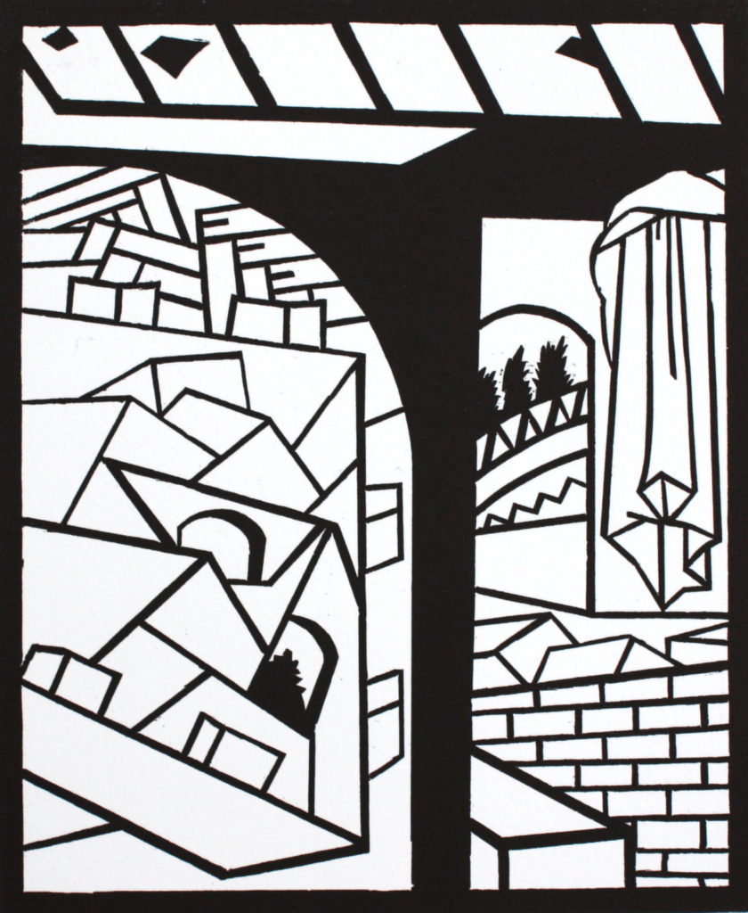 Woodcut
21.5 x 18 cm
Printed by Neil Emmerson
100 x 100 Portfolio, 1988