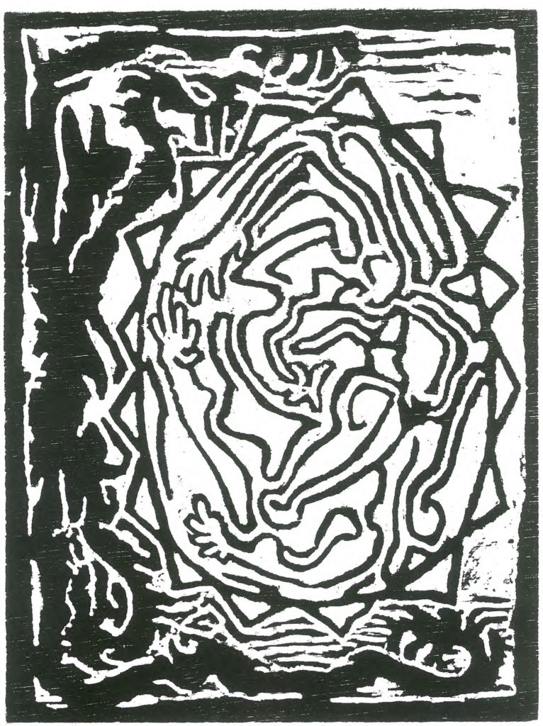 Woodcut
27 x 20 cm
Printed by Neil Emmerson
100 x 100 Portfolio, 1988