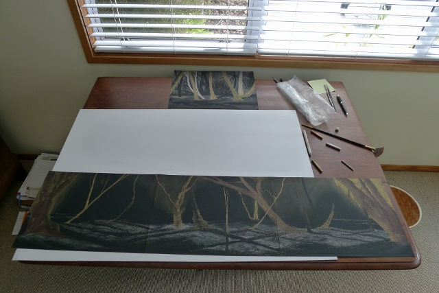3.Low Res_Triptych, Ash and Leaves (in progress)_Sue Cooke (640x427)