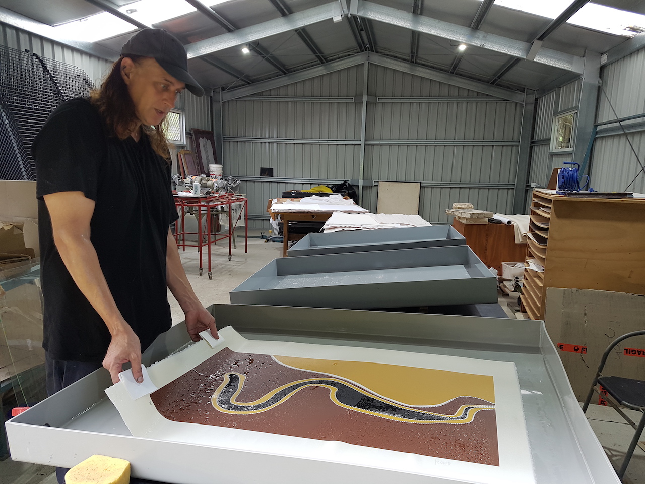 Chris washing Rover Print