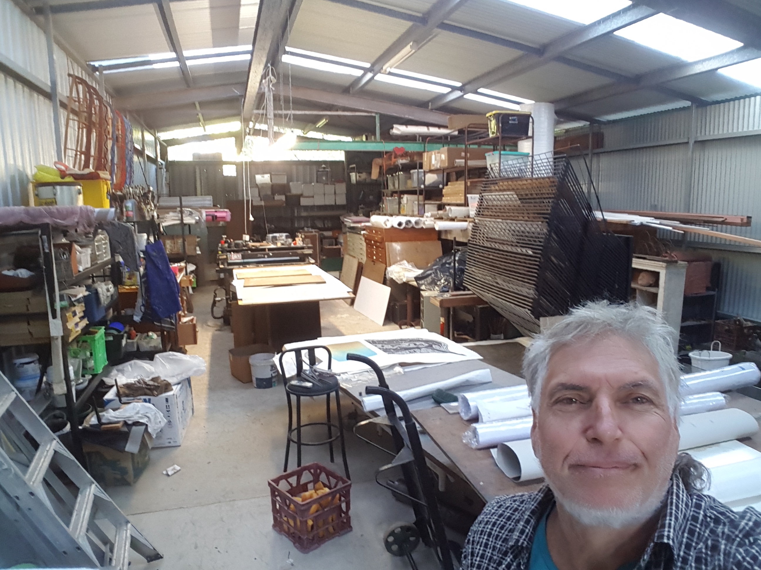 the artist in his creative space