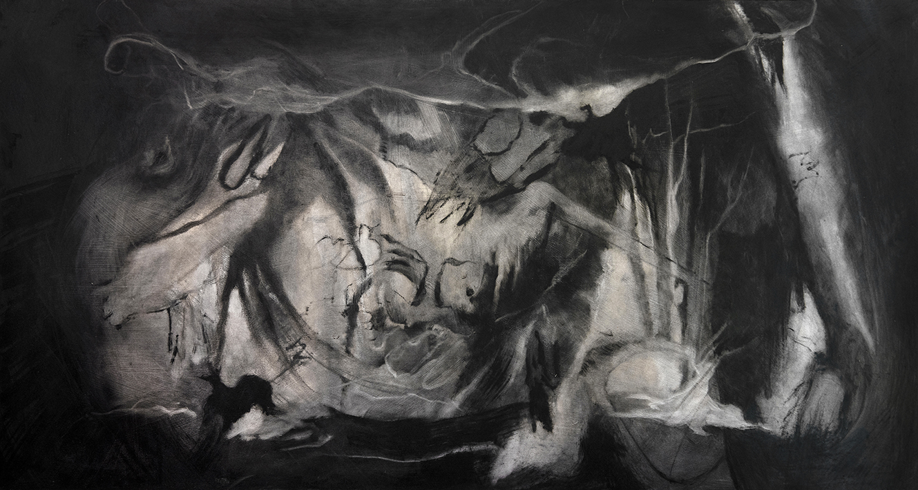 ritual.oil on board.65x120cm.2020