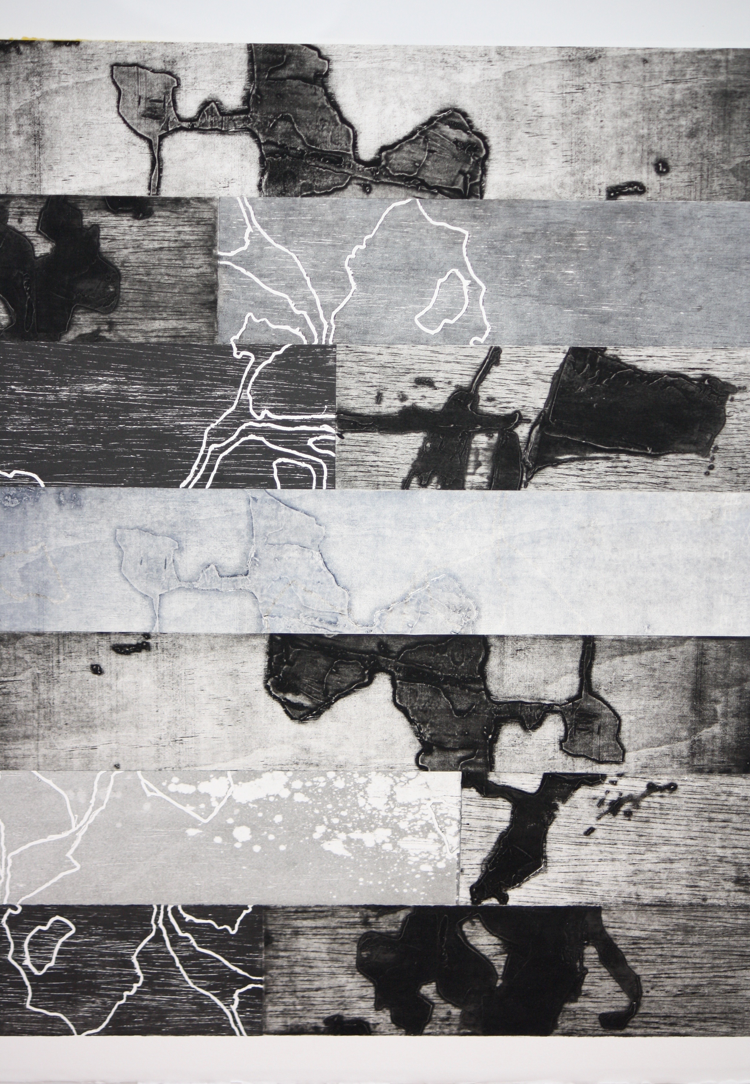 Naomi Woodlands, Seven Days,2018, Woodblock and collagraph, 75x56cm