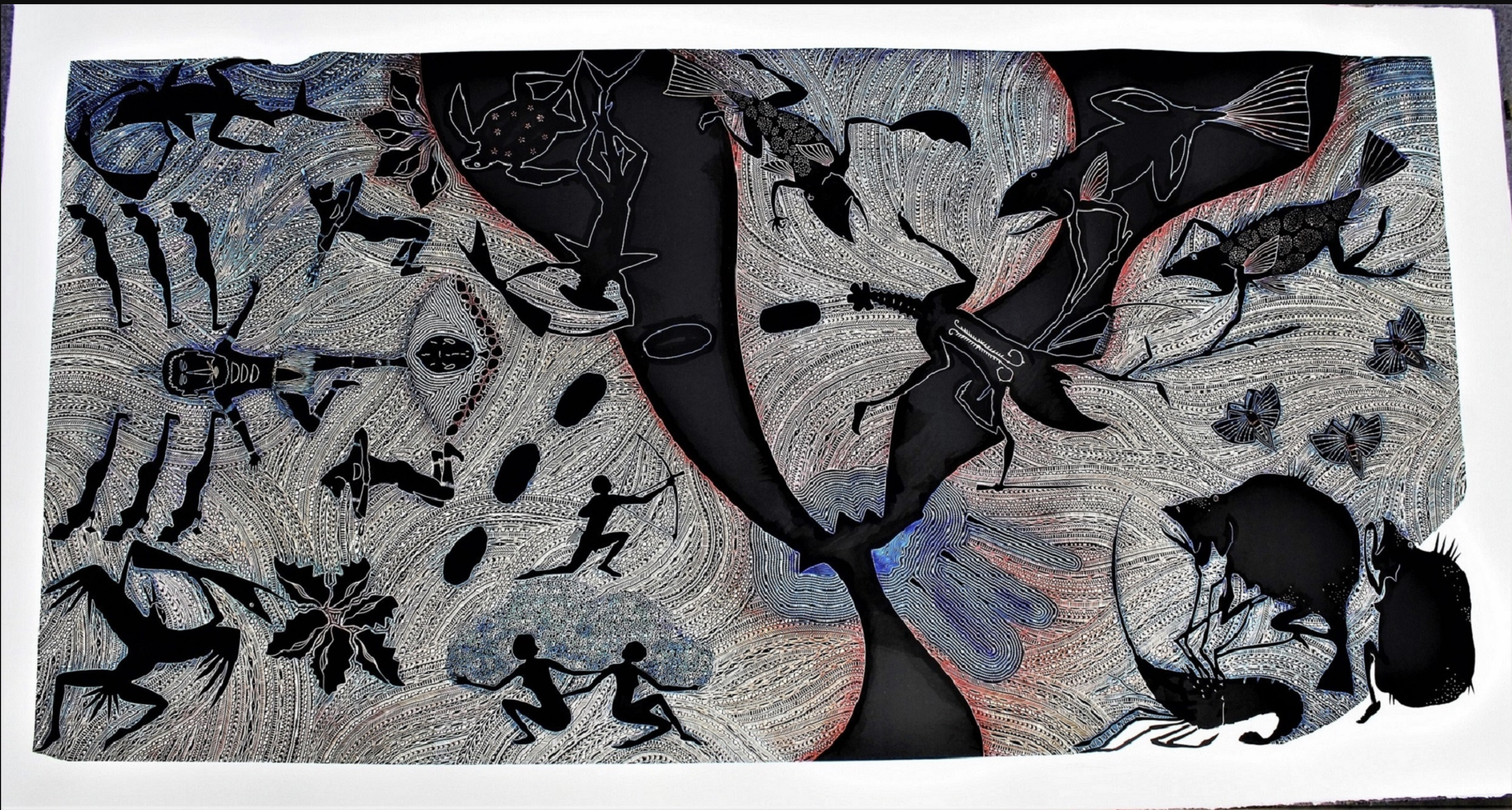 O’Shane_Daniel-2020-Irukili (Engulfed by Magical Forces)-Vinylcut relief print