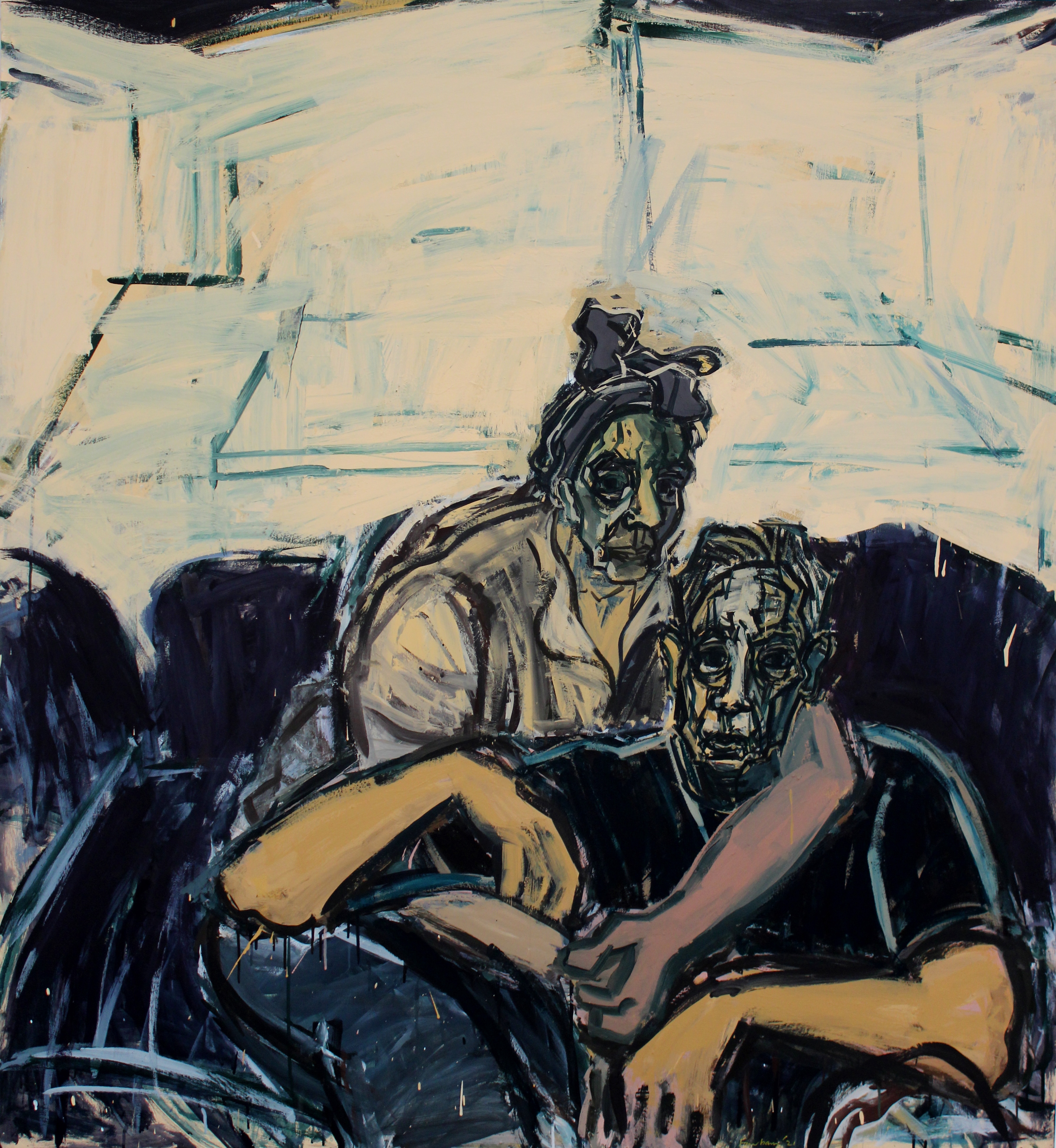 Fairbairn_david_Double Lives_D.F. & S.A No 4_ Acrylic,gouache on Birchwood panel_ 172x158cms_2021 IMG_0461 (2)