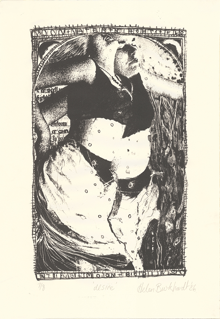 Helen Burkhardt, Desire, 1986, lithograph, 31x18cm, edn. 7 of 8.