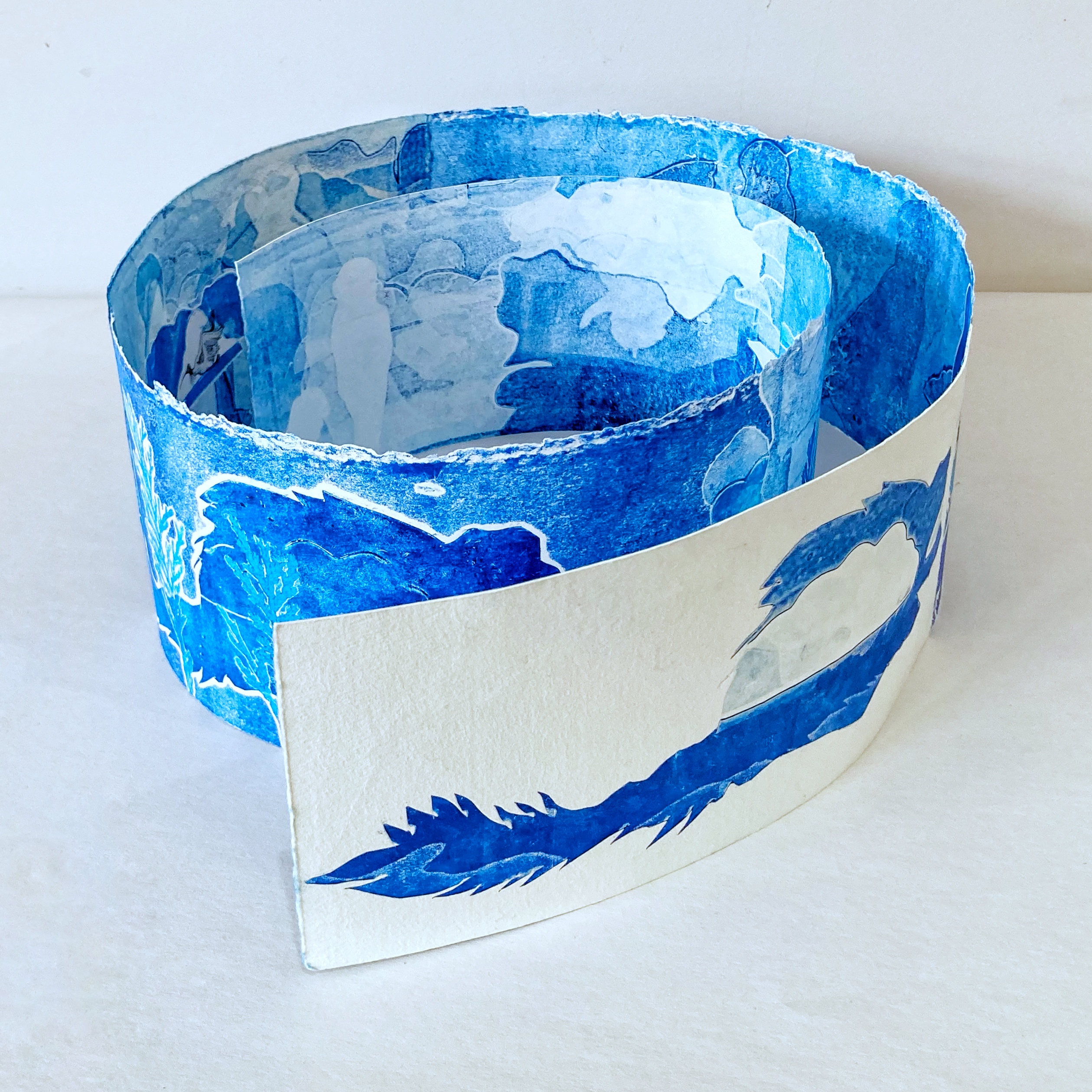 Helen Kocis Edwards - Human Nature 2 - Double Sided Monoprints, Collage and Giclee Prints - 17 x 45cm