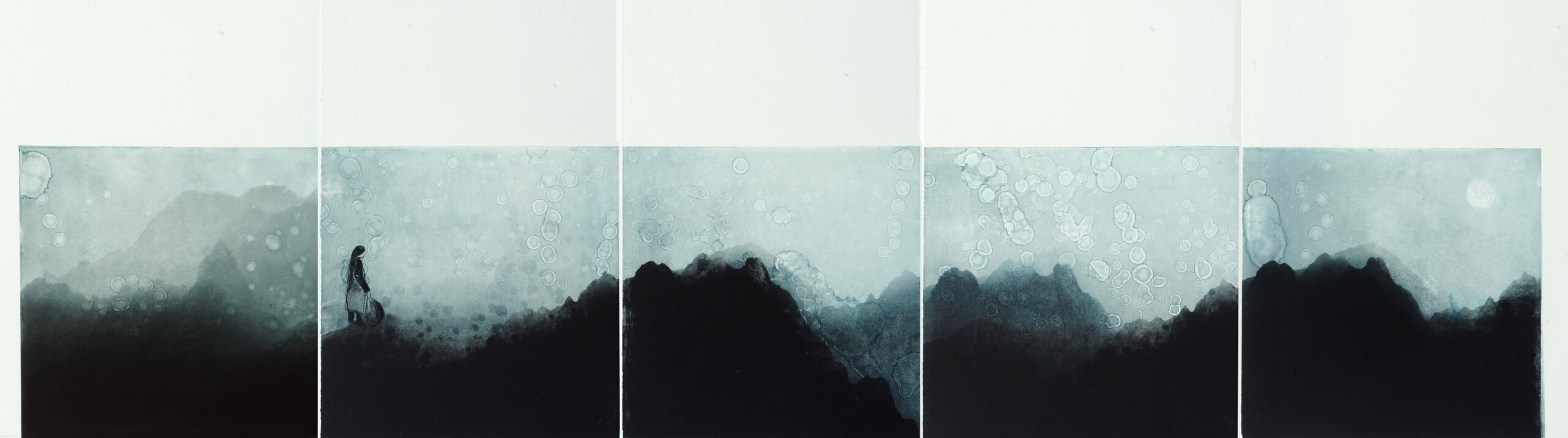Lisa Sewards_She leaves the hills_Etching_unique state_paper 60x165cm_2023