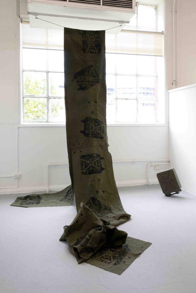 'Inter-print-ations' is a group exhibition showcasing Sarsha Demirci, Rubyanna Edwards, Jana Papantoniou, Kat Rae, Drey Willows and Lala Zarei.