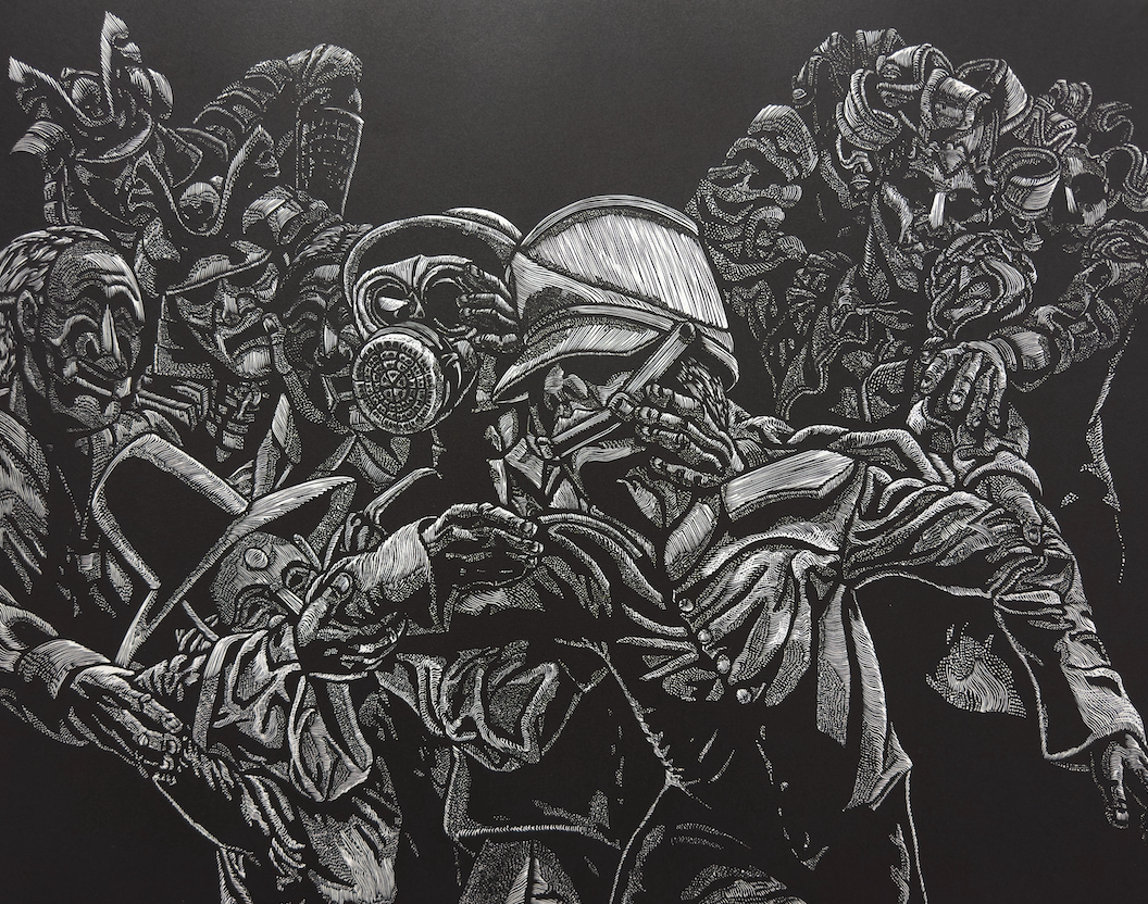 James Farrar, First Movement, 50.5x65.5cm, linoprint, 2025