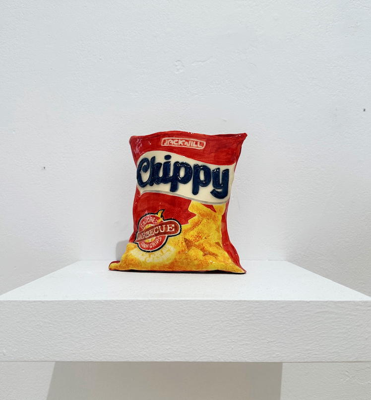 Patricia Agus, Chippy, Lino embossed on LGH Clay, 13.5 x 3.6 x 14cm, 2024 (Fired by Frida Birkic)