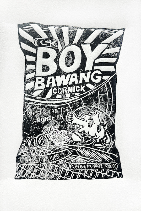 Patricia Agus, Nostalgic Flavours (Boy Bawang Garlic) State 2, Linoprint, 30.5 x 21.5cm, U_S, 2025